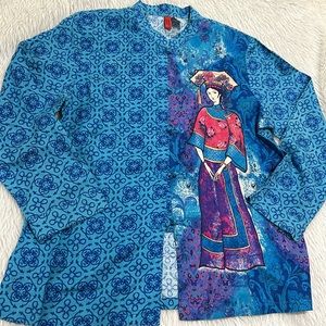 Look East blue Asian inside embellished jacket size medium